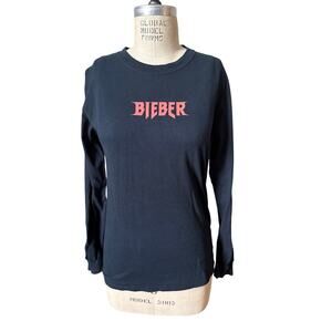 Justin Bieber Purpose Tour Black Long Sleeve T-Shirt Size Small